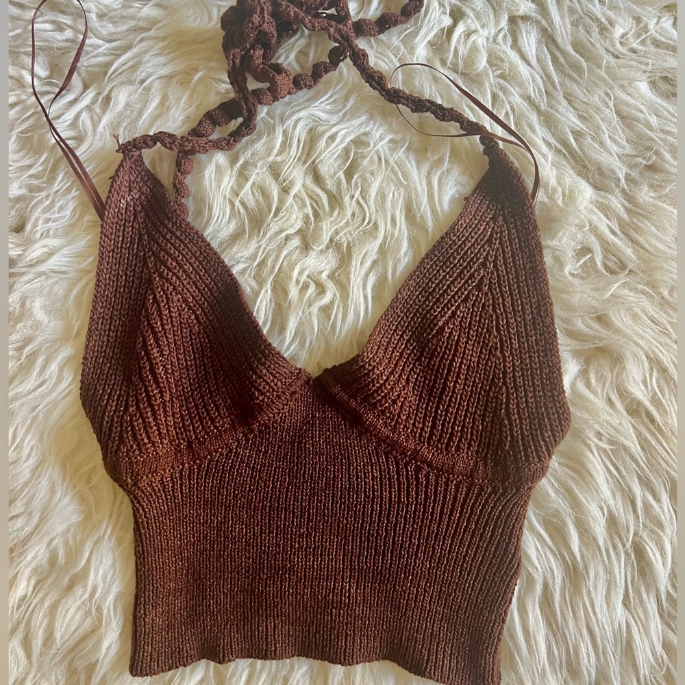 Crochet brown top  Cotton On  Small